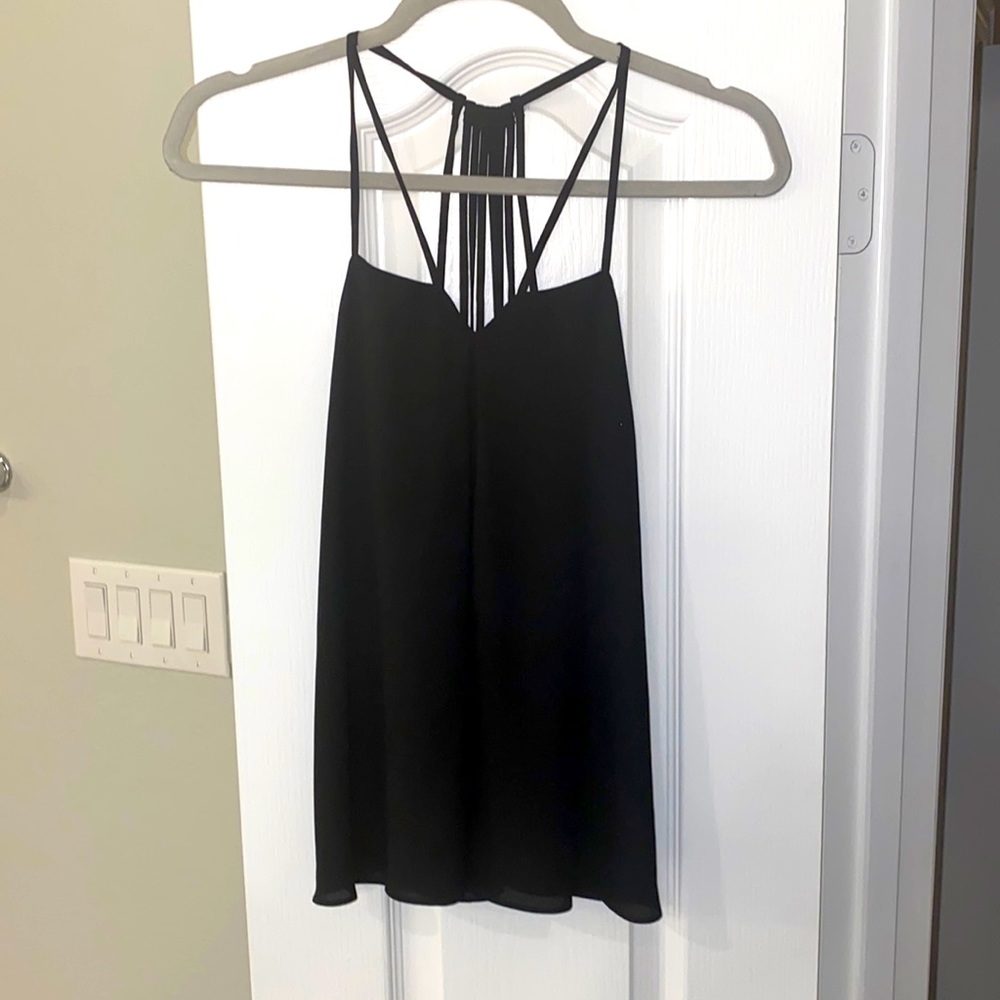 Strappy black blouse